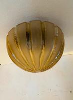 Glashutte Limburg plafondlamp amber glazen bol, Gebruikt, Glashutte Limburg, Onbekend, Ophalen of Verzenden