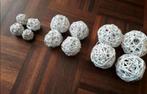 Witte Decoratie bollen, ballen riet 12x Ehv Mierlo Geldrop, Glas of Kopje, Ophalen of Verzenden, Zo goed als nieuw