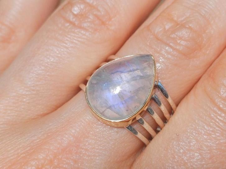 Vanoli 925 zilveren design ring met maansteen maat 19,25, Sieraden, Tassen en Uiterlijk, Ringen, Nieuw, Dame, 19 tot 20, Wit, Zilver