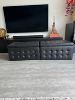 2x Opbergpoef Michigan Kunstleer, Kunststof, Gebruikt, Ophalen of Verzenden, Rechthoekig