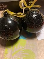 2 zwarte Kerstballen met kerstmuziek, Diversen, Kerst, Ophalen of Verzenden, Zo goed als nieuw