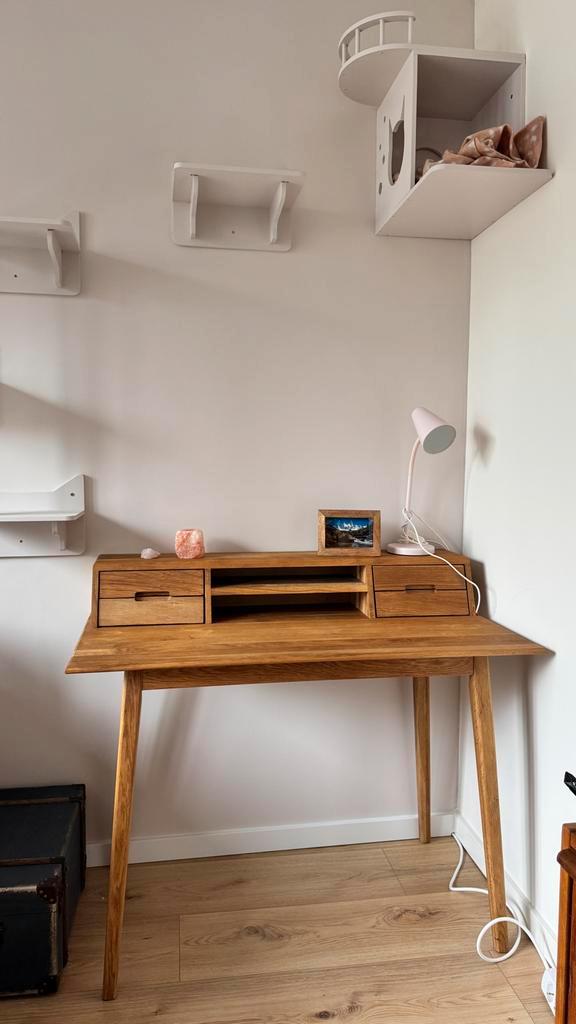 Massief Eiken Bureau - Prachtig!, Huis en Inrichting, Bureaus, Zo goed als nieuw, Bureau, Ophalen