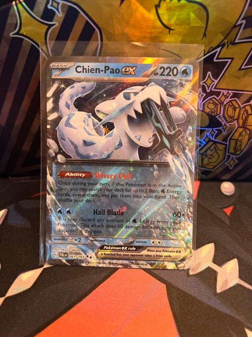 Chien-Pao 061 paldea evolved, Hobby en Vrije tijd, Verzamelkaartspellen | Pokémon, Zo goed als nieuw, Meerdere kaarten, Ophalen of Verzenden