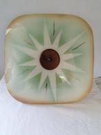 fifties rockabilly glazen plafondlamp met 2 lichtpunten izgs, Verzenden