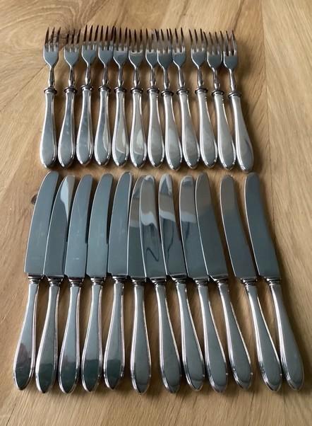 Keltum P8 Puntfilet fruitbestek/dessertbestek (24 x), Antiek en Kunst, Antiek | Bestek, Ophalen of Verzenden