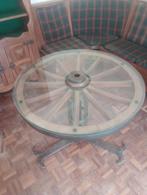 Paardenwiel tafel met smeedijzer, Huis en Inrichting, Tafels | Eettafels, Ophalen, Gebruikt, 50 tot 100 cm, Rond