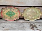 2 vintage Florentijnse dienbladen. Italiaans. Hout., Ophalen, Gebruikt, Hout