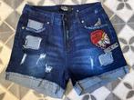 Shorts with Distressed Effects Merk Rock Rebel by EMP Mt 30, Maat 38/40 (M), Kort, Zwart, Nieuw