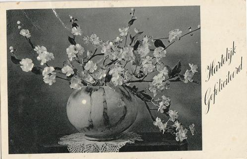 BLOEM BLOEMEN  JAREN 40 ZEER MOOI OUDE KAART KH249, Verzamelen, Ansichtkaarten | Themakaarten, Gelopen, 1940 tot 1960, Overige thema's