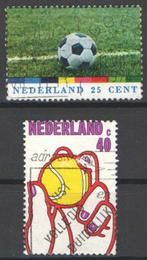 Nederland NVPH nr 1050/1 gestempeld Voetbal en Tennis 1974, Verzenden, Na 1940, Gestempeld