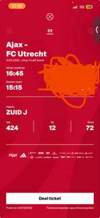 Ajax- Fc Utrecht, Tickets en Kaartjes, Eén persoon, December