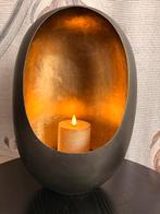 Windlicht ei zwart/goud, Overige materialen, Gebruikt, 25 tot 50 cm, Zwart