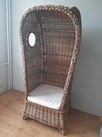 Rieten strandstoel, Huis en Inrichting, Stoelen, Ophalen, Zo goed als nieuw, Zwart, Eén