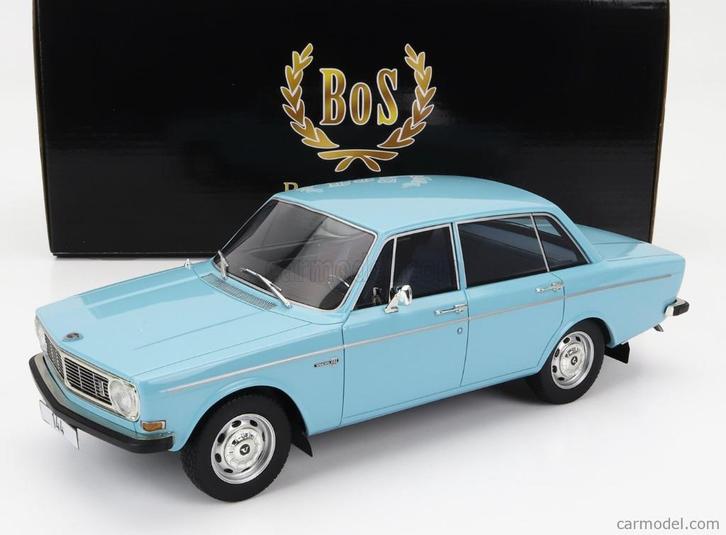 1:18 Volvo 144 lichtblauw 1970 BOS Models BOS426, Hobby en Vrije tijd, Modelauto's | 1:18, Nieuw, Auto, Overige merken, Ophalen of Verzenden