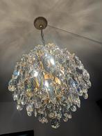 Swarovski kristallen Kroonluchter met Gouden Frame, Huis en Inrichting, Lampen | Kroonluchters, Ophalen, Zo goed als nieuw, Glas