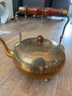 Antieke Koperen Ketel met Houten Handvat, Ophalen of Verzenden, Koper