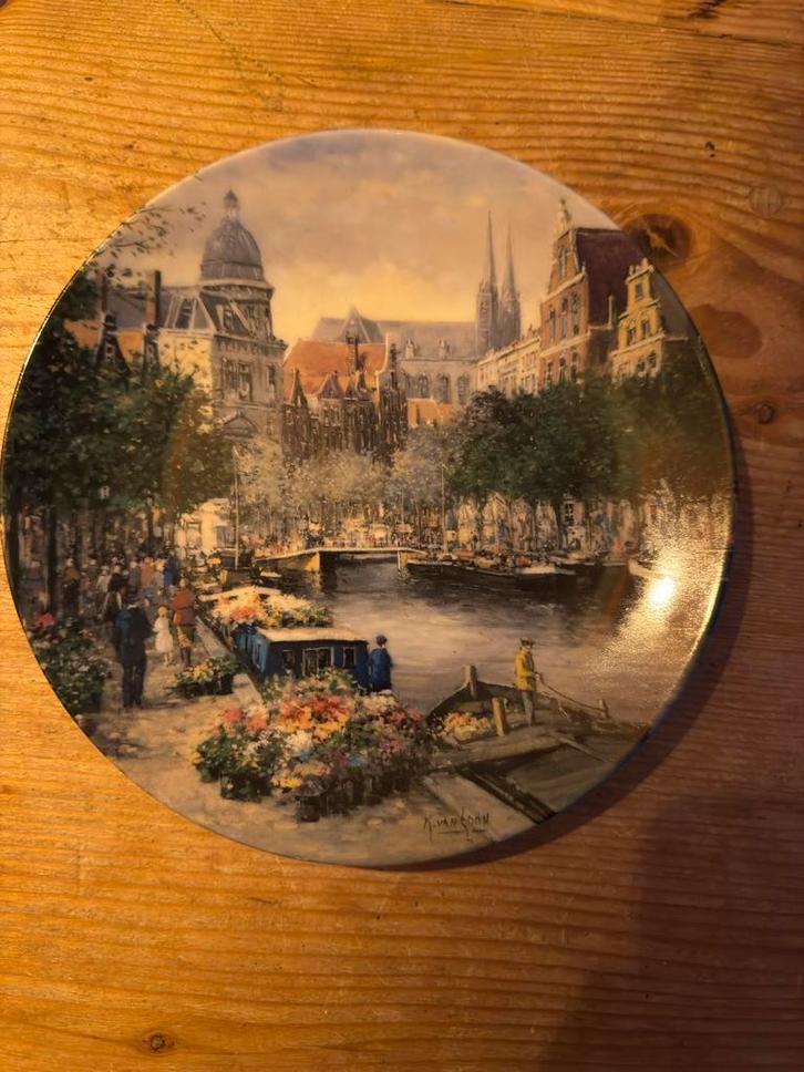 Royal Mosa Wandbord - Amsterdamse Bloemengracht, Antiek en Kunst, Antiek | Wandborden en Tegels, Ophalen of Verzenden