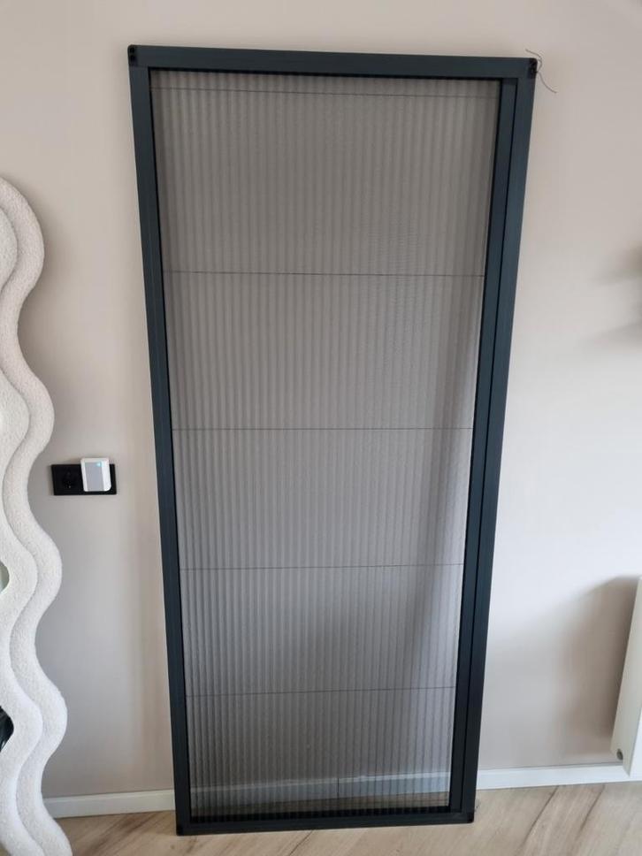 Plisse hor antraciet 202x86,5cm, Doe-het-zelf en Verbouw, Deuren en Horren, Zo goed als nieuw, 200 tot 215 cm, 80 tot 100 cm, Ophalen