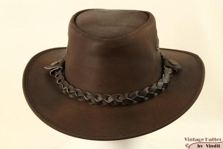 Western hoed Hawkins bruin geruwd leer 57, 58, 59, 60 Nieuw, Kleding | Dames, Hoeden en Petten, Nieuw, Hoed, 58 cm (L, 7¼ inch) of meer