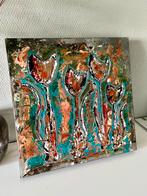 Moderne Handgemaakte Schilderij Wand decoratie Olijfkleur, Antiek en Kunst, Ophalen of Verzenden