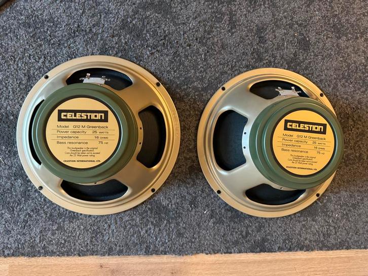 Celestion UK Greenbacks 16ohm, Muziek en Instrumenten, Versterkers | Bas en Gitaar, Zo goed als nieuw, Minder dan 50 watt, Ophalen of Verzenden