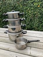 RVS Pannenset - 5 Delig ️, Ophalen of Verzenden, Gebruikt, Rvs, Pannenset
