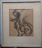 Kubistisch tekening, Paard, Gesigneerd Allart 1962, Antiek en Kunst, Kunst | Schilderijen | Klassiek, Ophalen of Verzenden