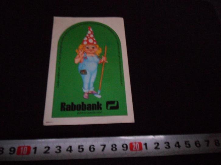 sticker rabobank zaadjes grijp 5 - strip kabouter schoffel, Verzamelen, Stickers, Zo goed als nieuw, Bedrijf of Vereniging, Ophalen
