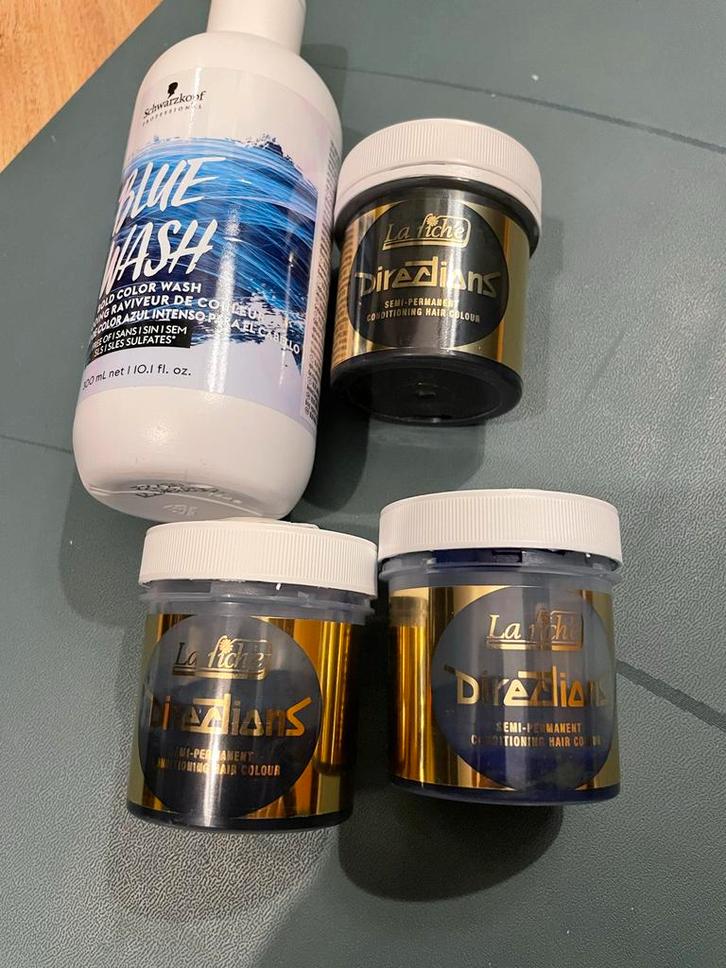 Haarverf La Riche Directions & Blue Wash, Sieraden, Tassen en Uiterlijk, Uiterlijk | Haarverzorging, Gebruikt, Shampoo of Conditioner