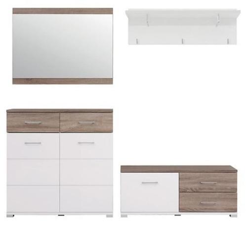 VOORRAAD Complete hal combi truffel eiken / wit NIEUW, Huis en Inrichting, Kasten | Schoenenrekken, Nieuw, Ophalen of Verzenden