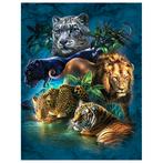 Diamond painting leeuw tijger panter luipaard 40 x 50 cm vol, Ophalen of Verzenden, Nieuw, Knutselwerk