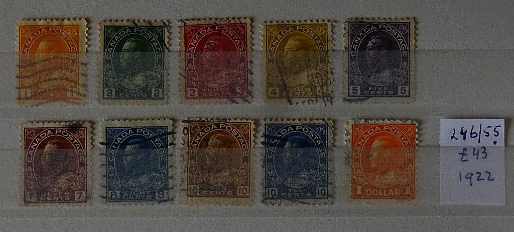 Canada 1922 Frankeerserie, Verzenden, Gestempeld, Noord-Amerika