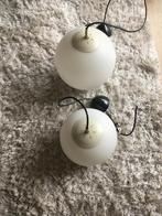 2 Design Bollampen, Huis en Inrichting, Lampen | Hanglampen, Ophalen of Verzenden, Gebruikt, Glas, Minder dan 50 cm