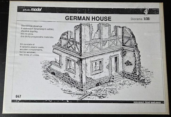 PlusModel German framed House 047 1:35, Hobby en Vrije tijd, Modelbouw | Figuren en Diorama's, Zo goed als nieuw, Diorama, 1:35 tot 1:50