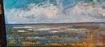 Waddenkust acryl in baklijst., Antiek en Kunst, Ophalen of Verzenden