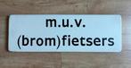 verkeersbord m.u.v. (brom)fietsers 20 x 61 cm, 1985, Verzamelen, Overige Verzamelen, Ophalen of Verzenden, Gebruikt