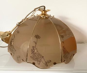 Vintage retro Hollywood Regency hang lamp jr 70 rookglas beschikbaar voor biedingen