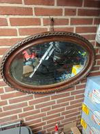 Ouderwetse Ovale Spiegel met Houten Lijst, Huis en Inrichting, Gebruikt, Ophalen of Verzenden, Minder dan 100 cm, Ovaal