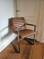 2 stoelen met metalen frame., Ophalen, Gebruikt, Twee, Bruin