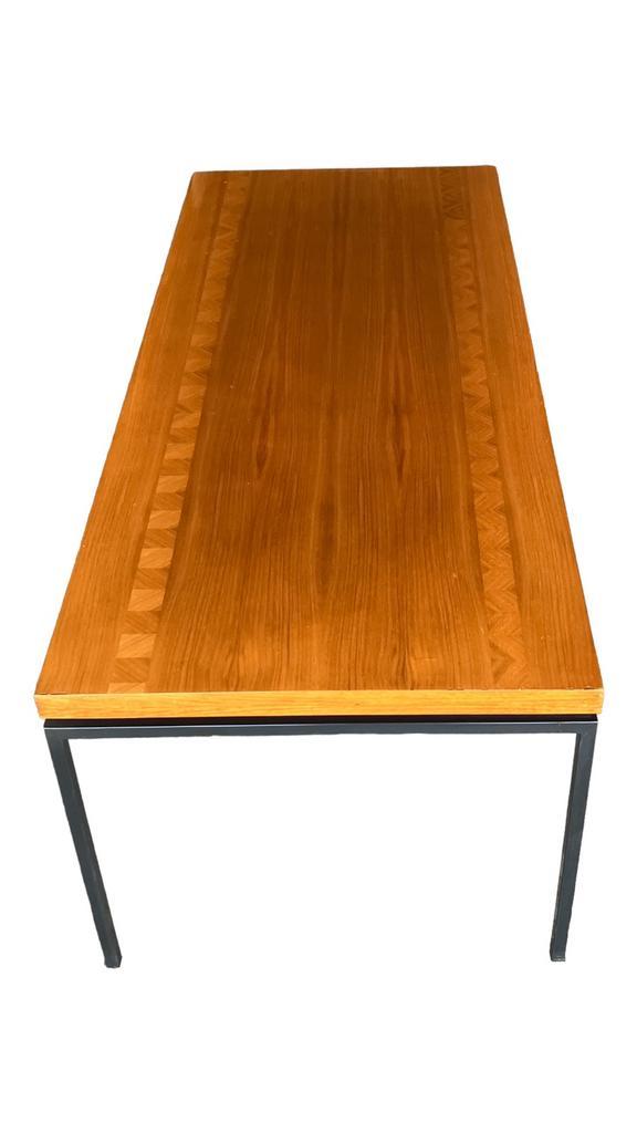 Vintage design walnut  coffee table 1955-1965, Huis en Inrichting, Tafels | Salontafels, Gebruikt, 50 tot 100 cm, Rechthoekig