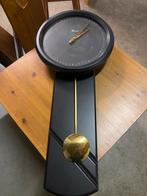 Warmink Wandklok Zwart Retro Slinger, Ophalen, Gebruikt, Analoog, Wandklok