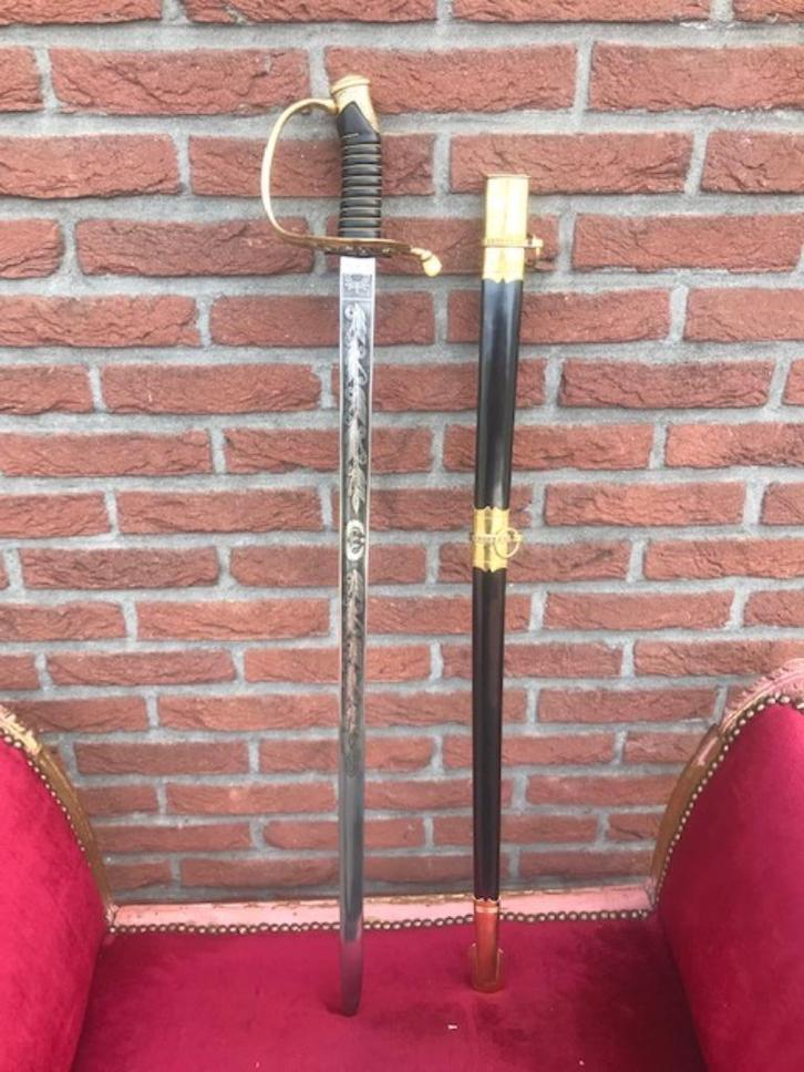 fraaie metalen sabel, versierd lemmet, Verzamelen, Militaria | Algemeen, Landmacht, Zwaard of Sabel, Amerika, Ophalen of Verzenden