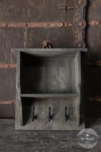 Houten wandrekje kapstok wand regaal stoer sober landelijk, Huis en Inrichting, Wandkapstok, Verzenden, Nieuw, Minder dan 100 cm