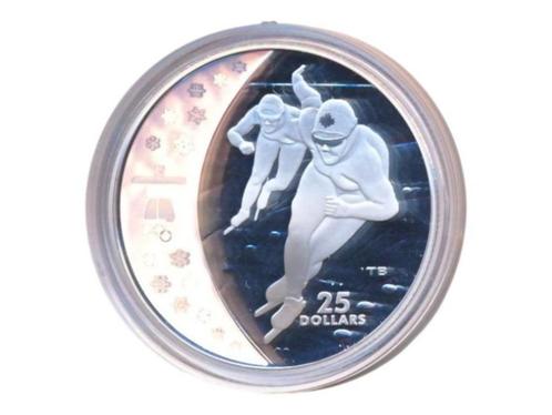 Canada 25 Dollars 2009 Vancouver 2010 Schaatsen, Postzegels en Munten, Edelmetalen en Baren, Zilver, Ophalen of Verzenden