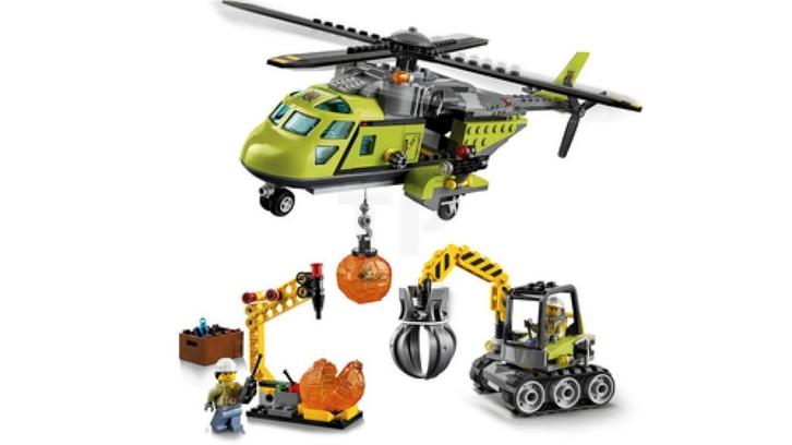 Lego City Vulkaan Bevoorradingshelikopter - (60123), Kinderen en Baby's, Speelgoed | Duplo en Lego, Zo goed als nieuw, Ophalen of Verzenden