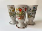Vintage jaren '70 koffiebekers wilde bloemen, Ophalen of Verzenden