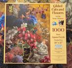 Sunsout puzzel,  Gilded cats and Flowers., Hobby en Vrije tijd, Ophalen of Verzenden, 500 t/m 1500 stukjes, Zo goed als nieuw