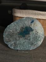 Blauwe agaat schijf, Verzamelen, Mineralen en Fossielen, Ophalen, Mineraal