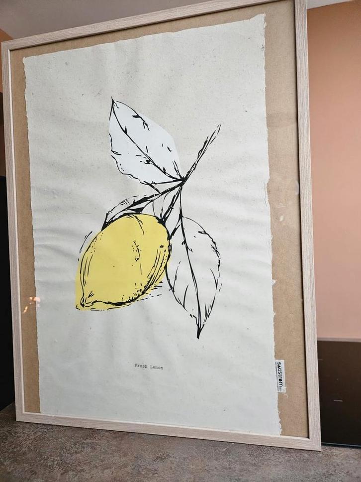 Sagstrom & co Lemon Wallart 50 x 70 cm poster, Antiek en Kunst, Kunst | Tekeningen en Foto's, Ophalen of Verzenden