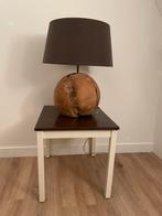 Tafel lamp teak + kap, Huis en Inrichting, Lampen | Tafellampen, Ophalen, Minder dan 50 cm